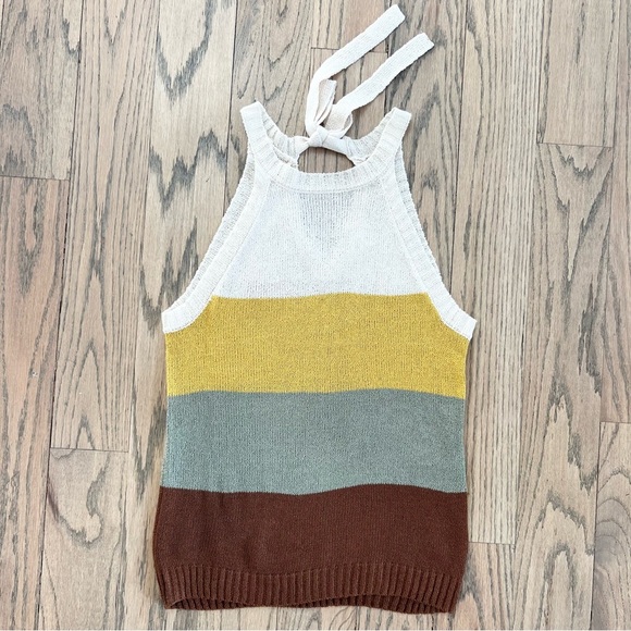 Mine Women’s Striped Multicolor Knit Tank Top Size Small - Picture 1 of 12
